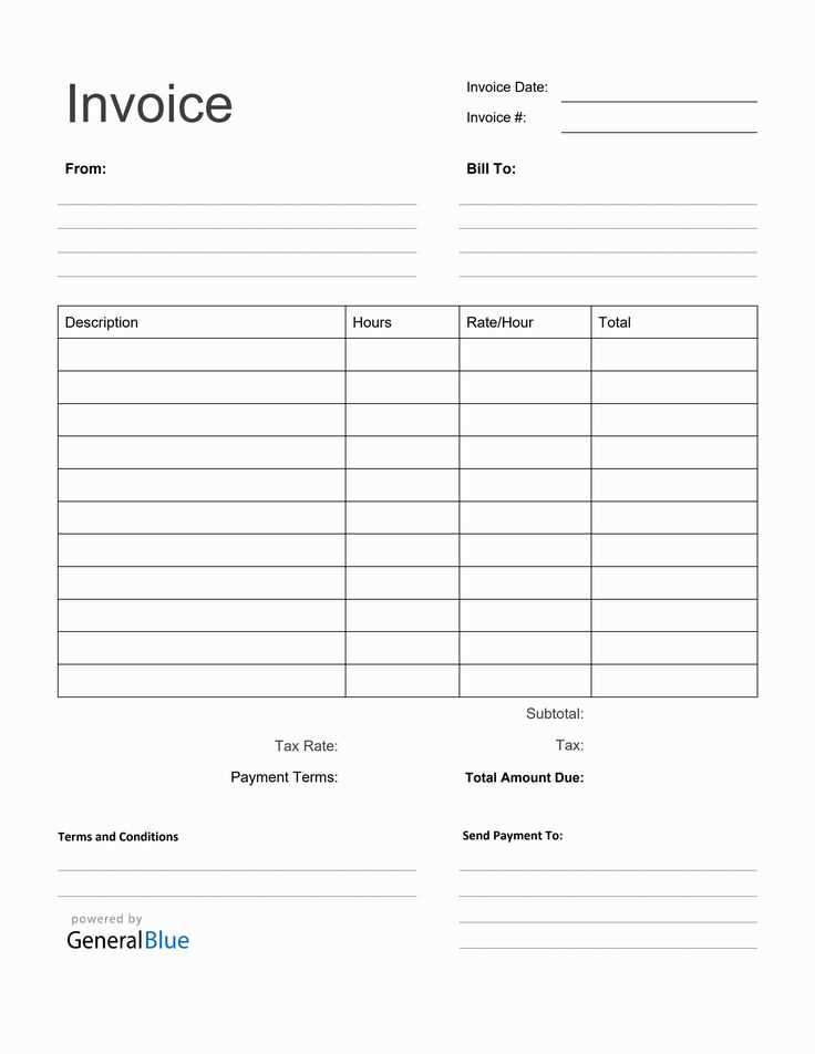 blank invoice template for services