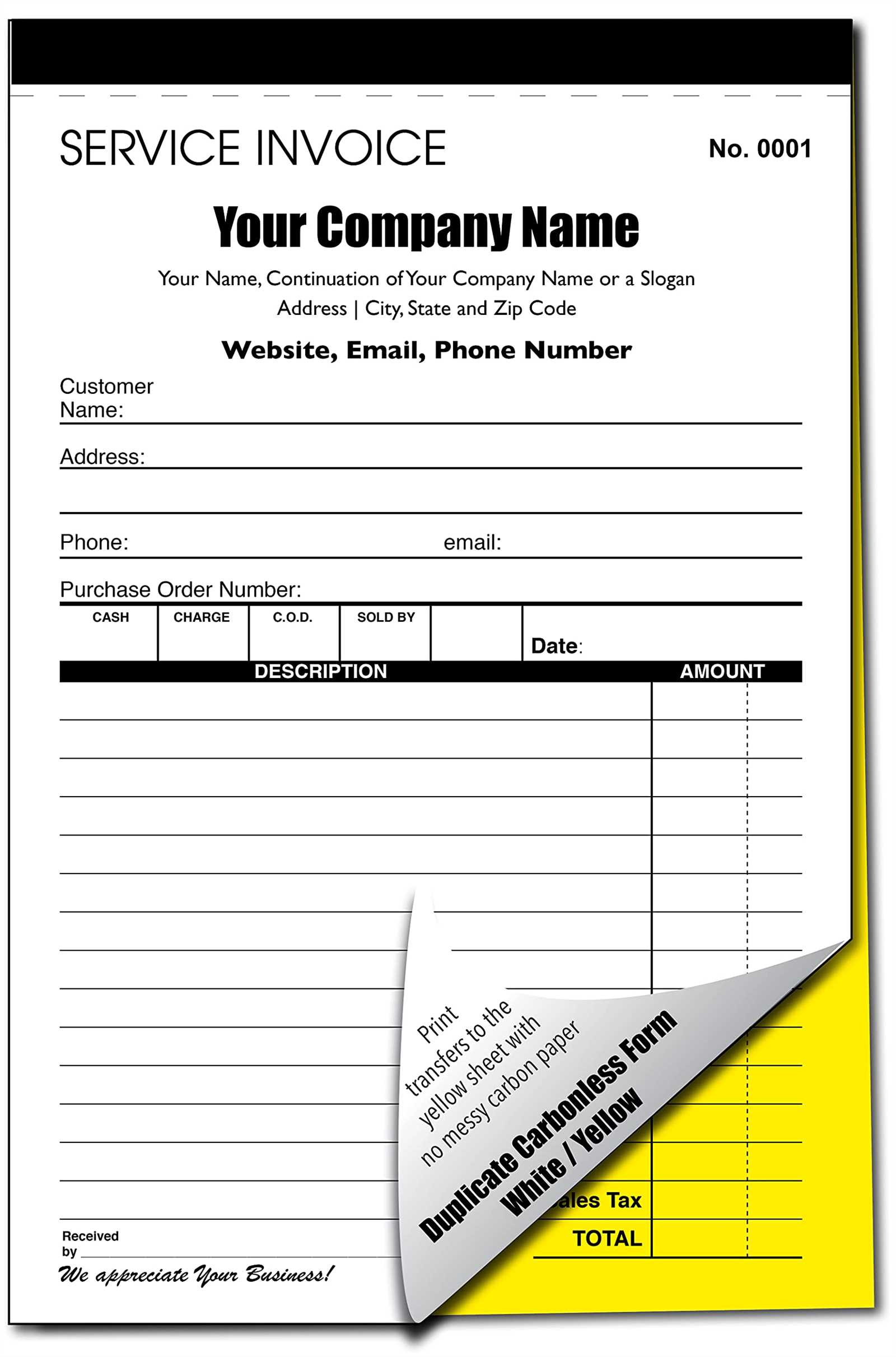 blank invoice template for services