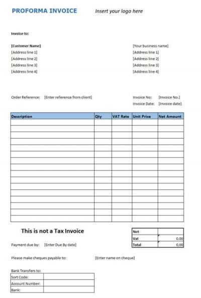 blank proforma invoice template