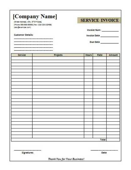 professional service invoice template