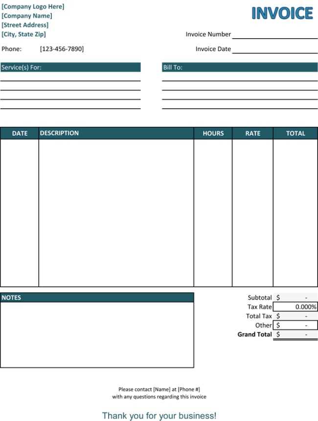 microsoft word invoice template free