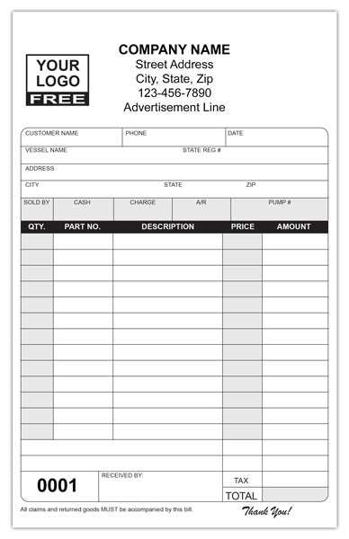 boat repair invoice template