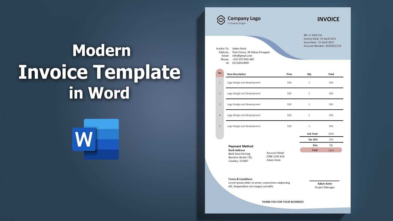 invoice template word 2003