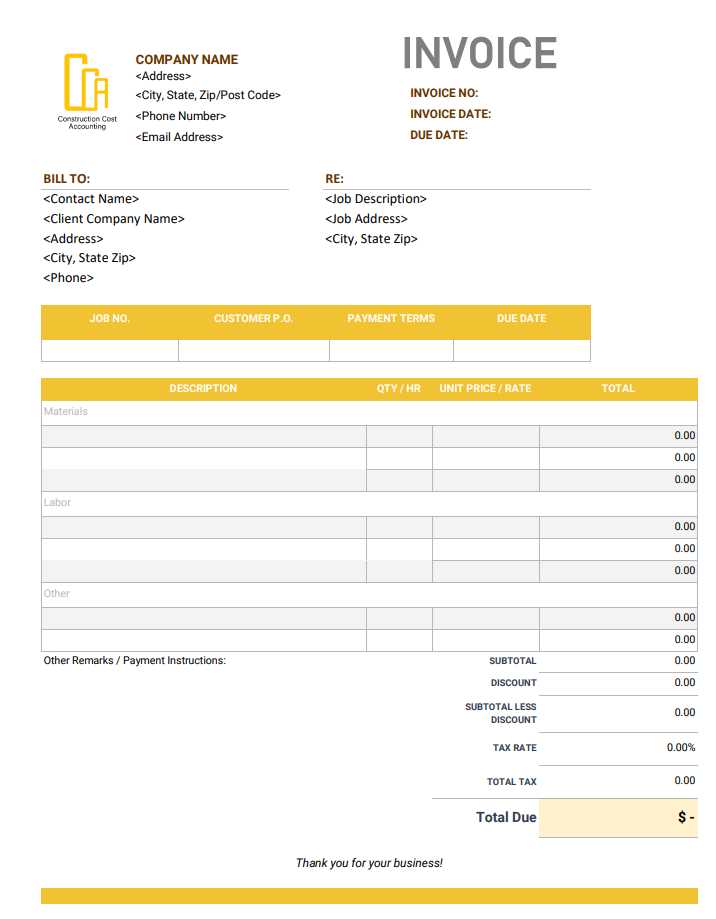 bookkeeper invoice template