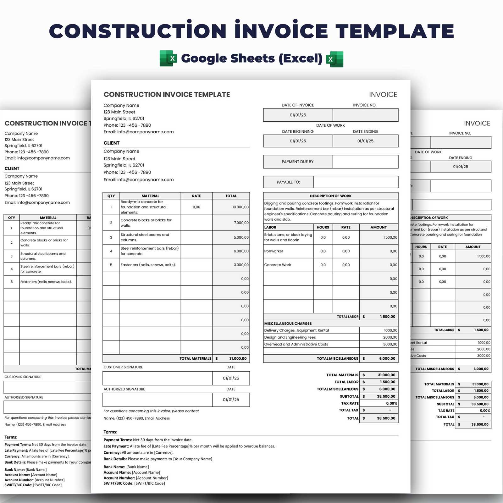 building invoice template