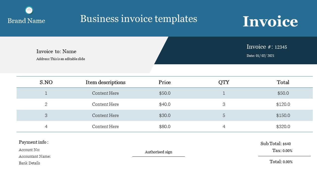 business invoice template free