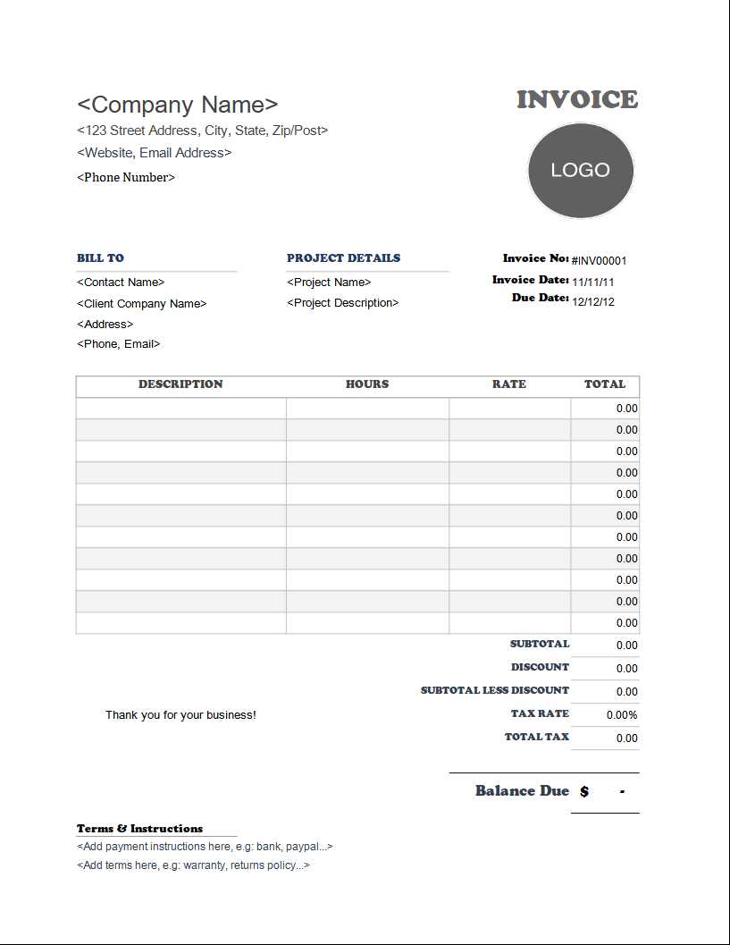 invoice template for photography