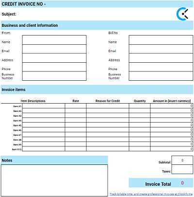 line item invoice template