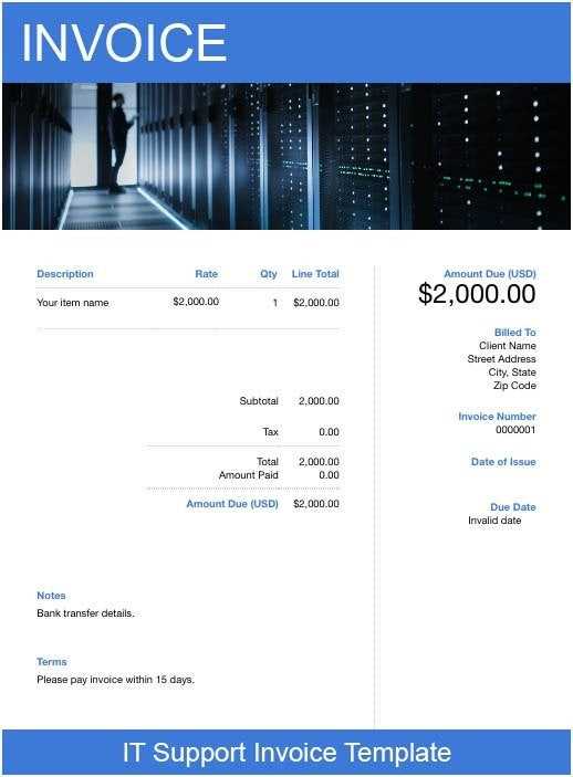 computer technician invoice template