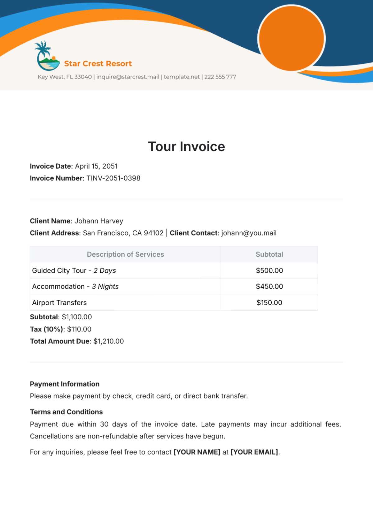 ticket invoice template