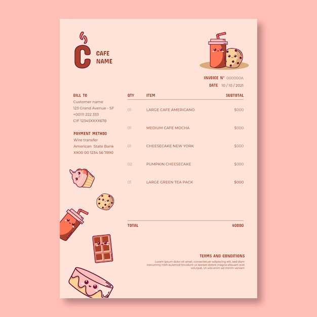 cake invoice template free