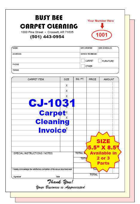 carpet cleaning invoice template free