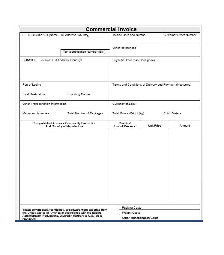 carrier invoice template