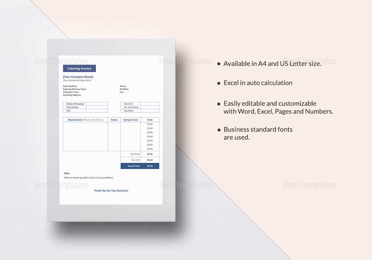 catering invoice templates