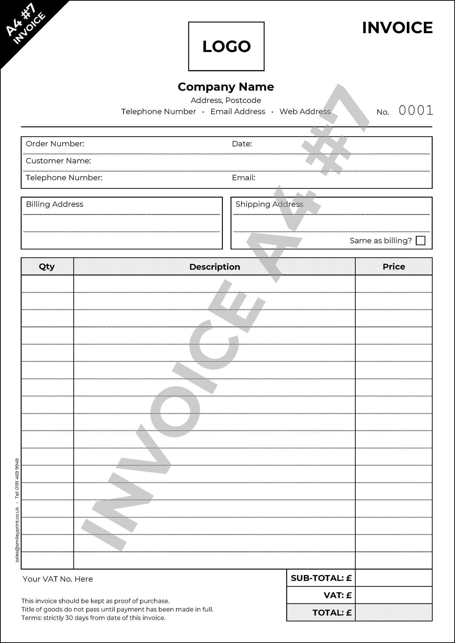 workshop invoice template