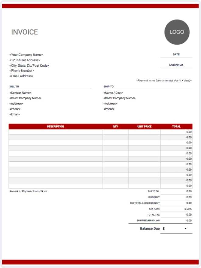 bookkeeping invoice template