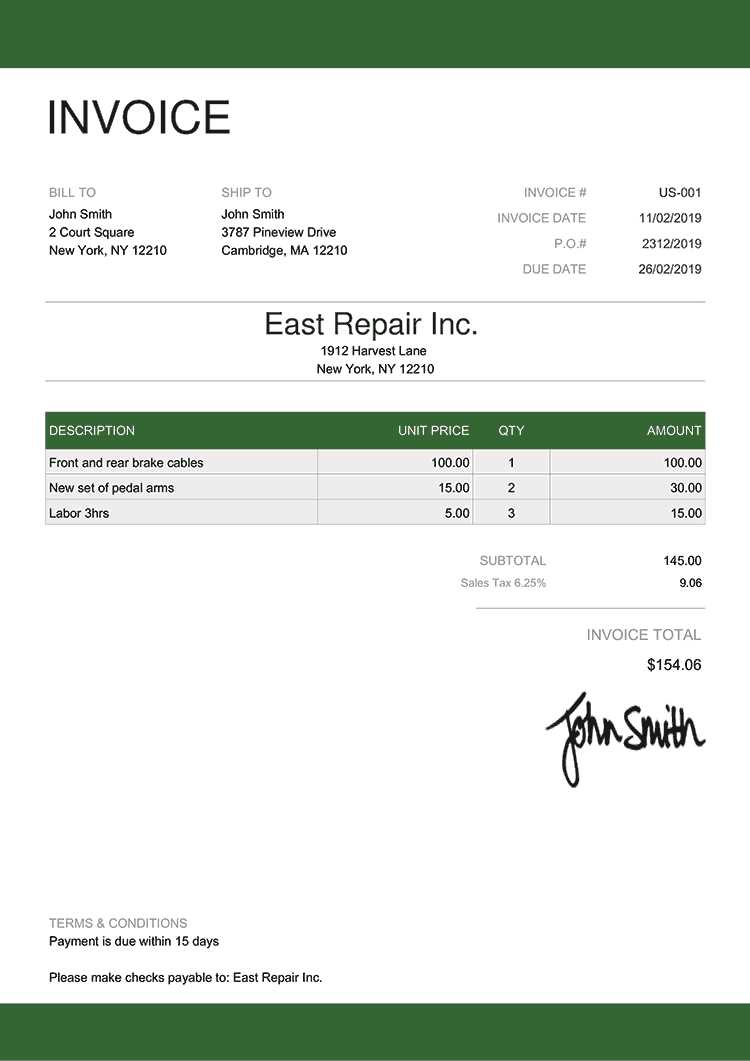 home staging invoice template