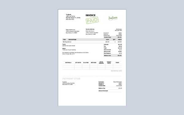 invoice paid in full template