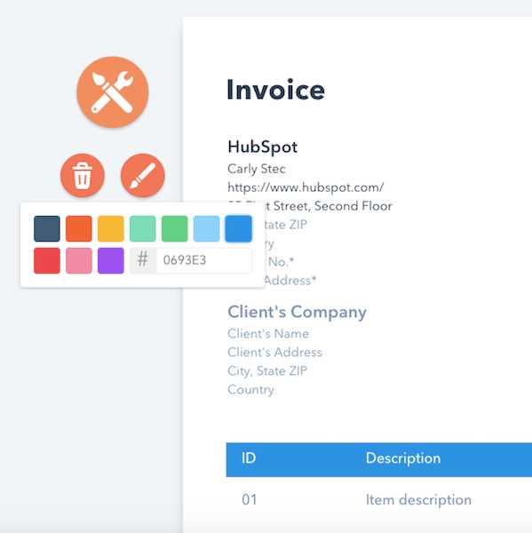 hubspot invoice template generator