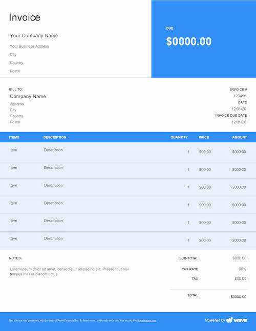 free invoice template printable