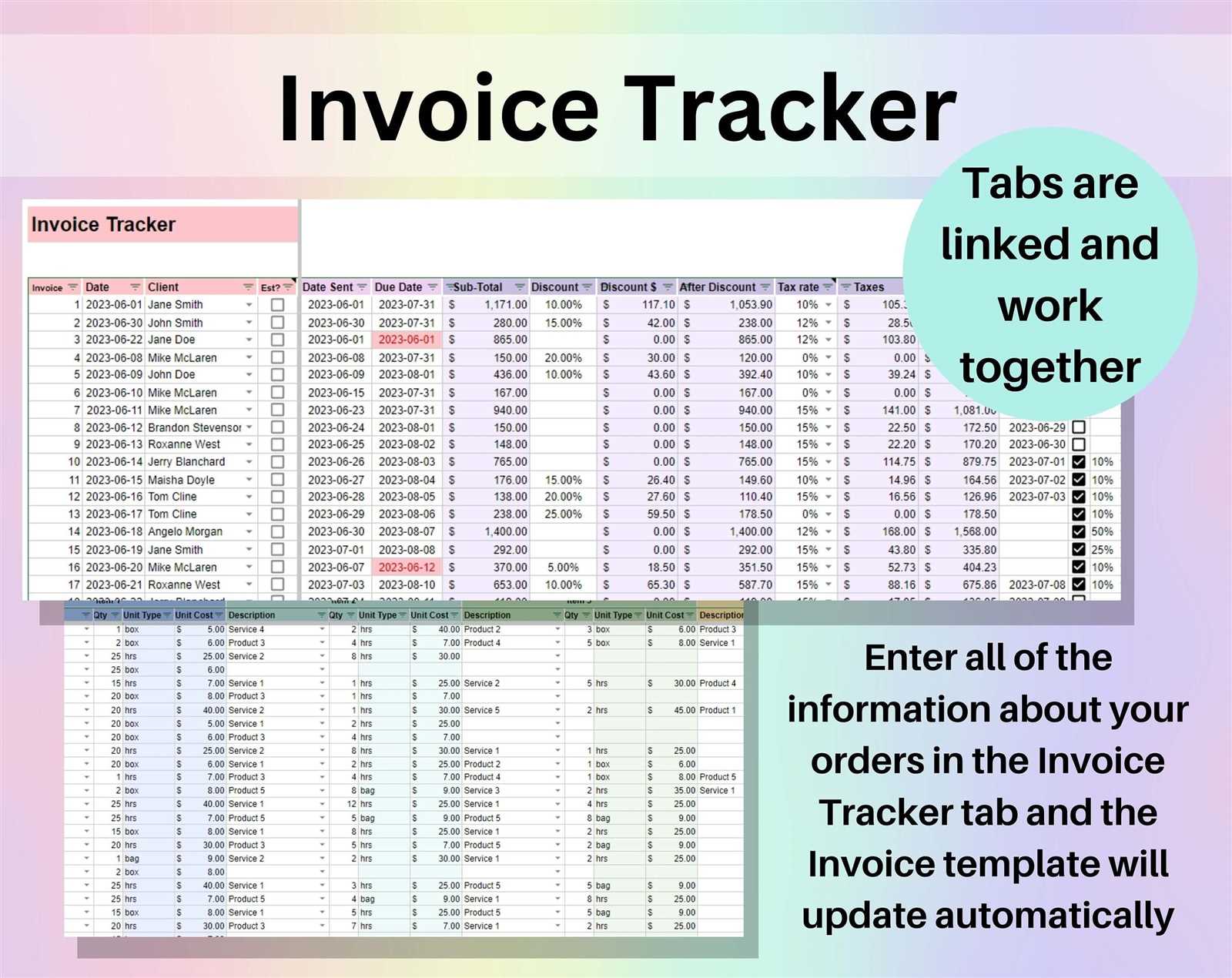 invoice tracker excel template