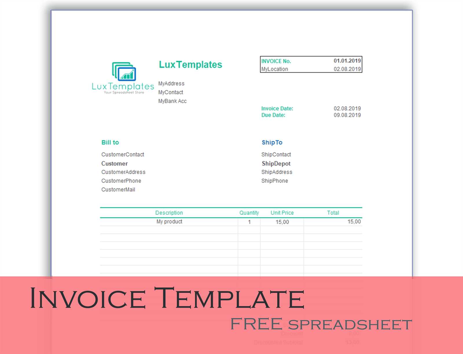 invoice template xls free