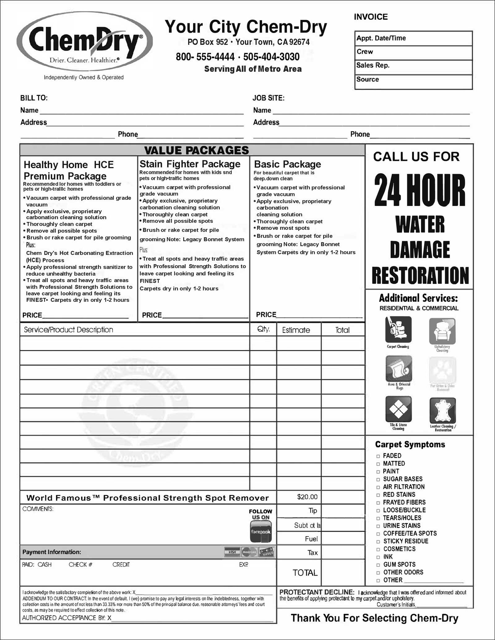 cleaning invoice template