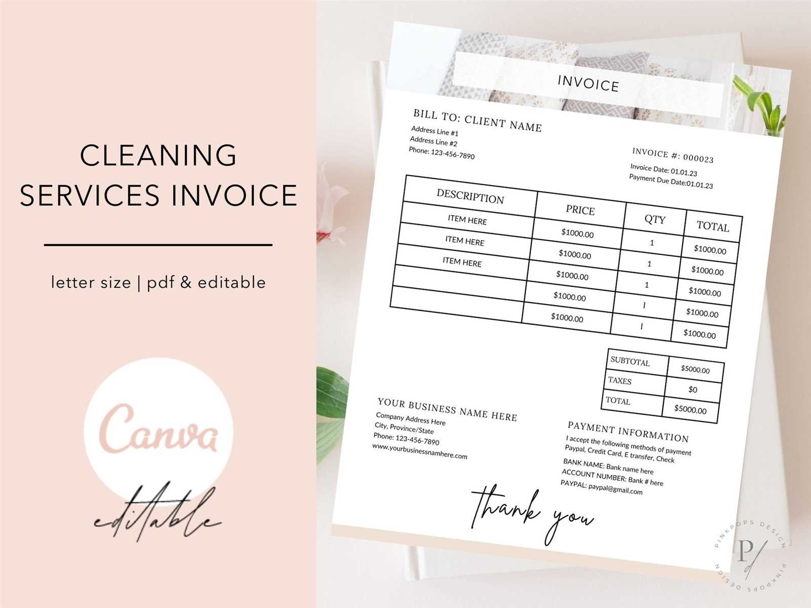 cleaning invoice template