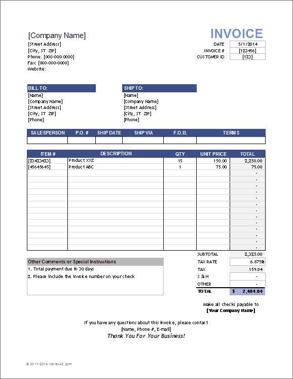 invoice and statement template excel