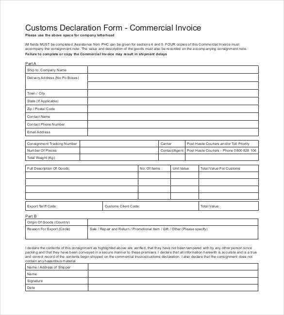 carrier invoice template