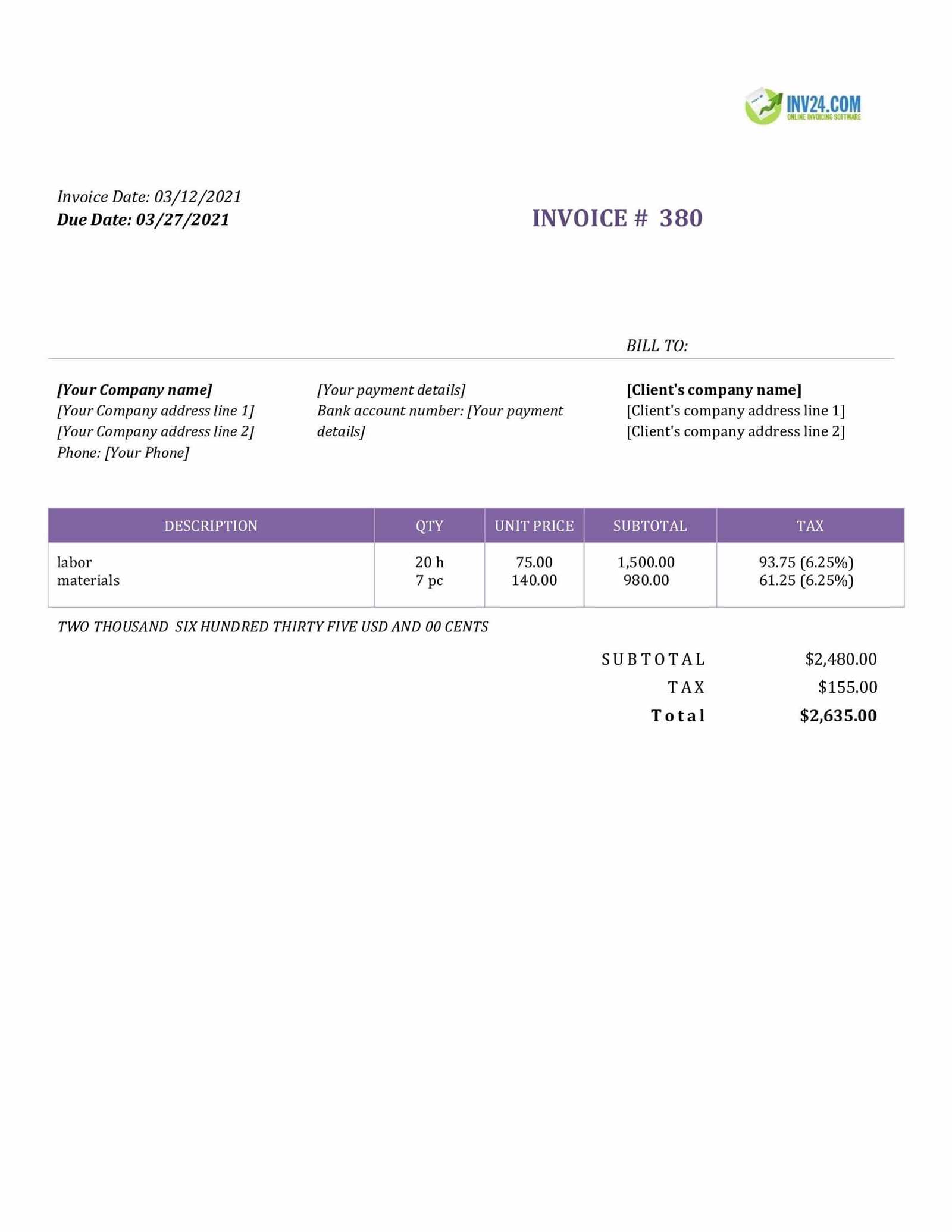 coaching invoice template