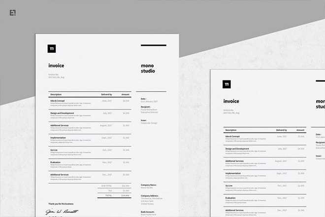 yearly invoice template