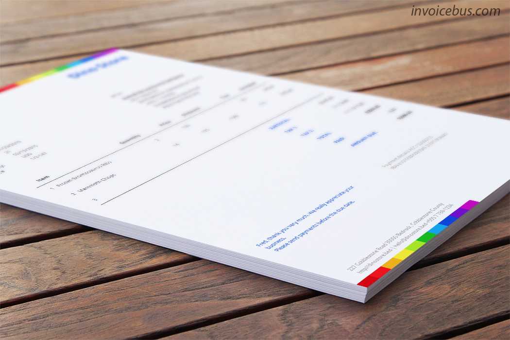 colorful invoice template