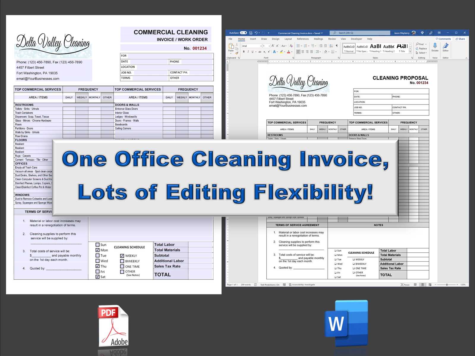 commercial cleaning invoice template free