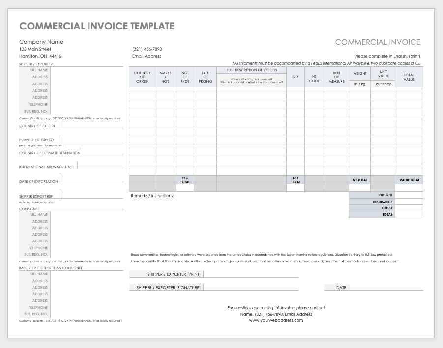 commercial rent invoice template