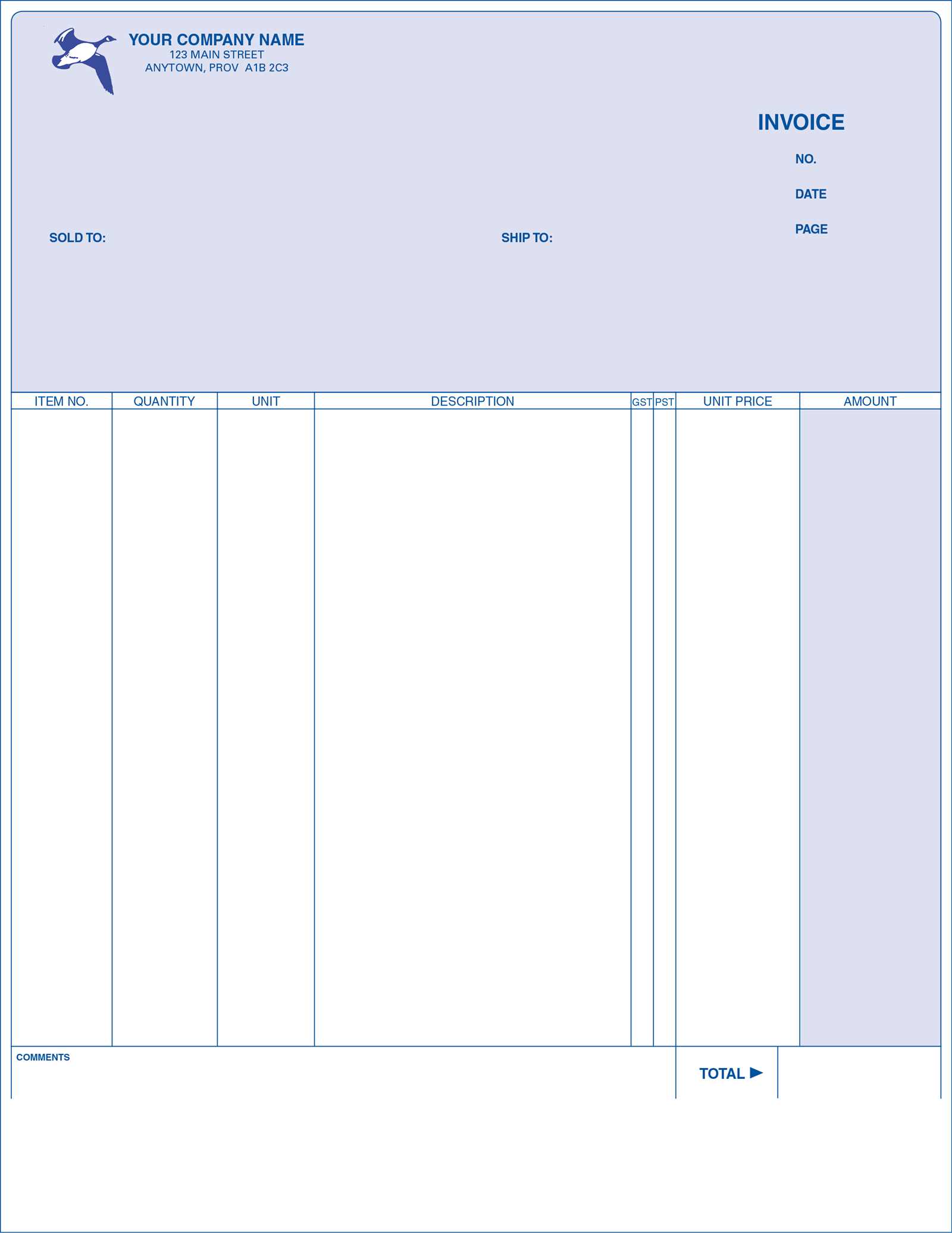 computer invoice template