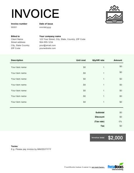 computer technician invoice template