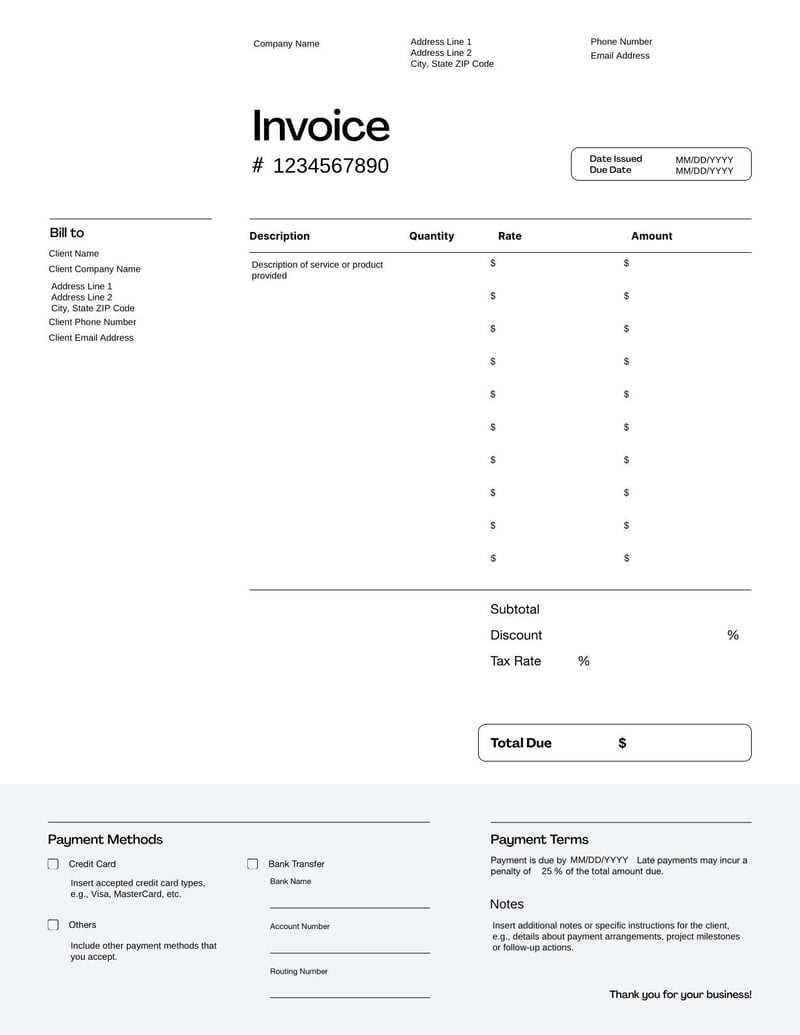 contractors invoice template