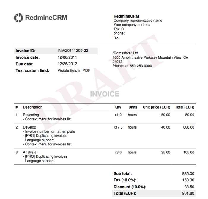 corporate invoice template