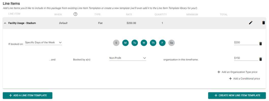 line item invoice template