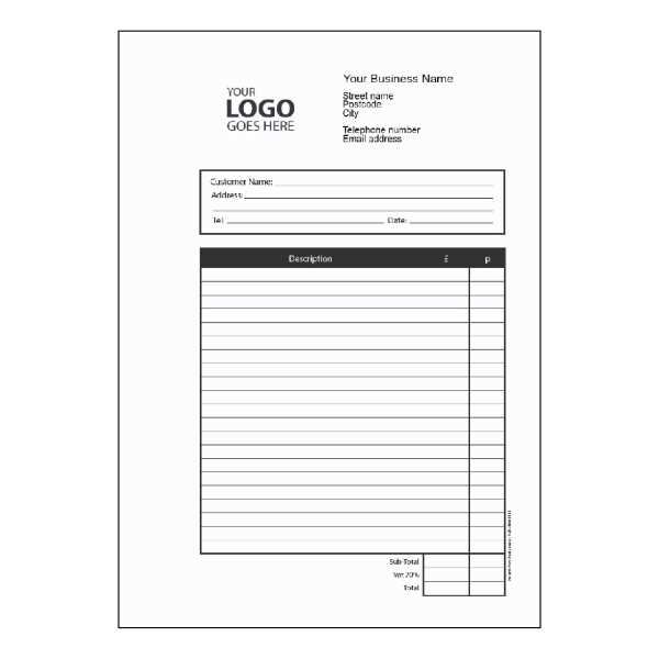 invoice template book