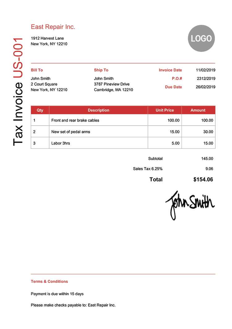 create a new document using the invoice red design template