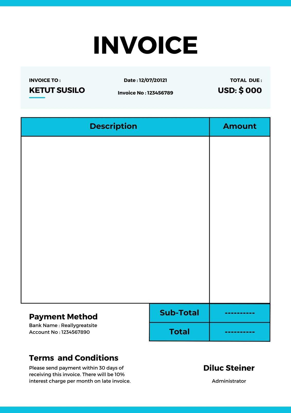 create invoice template word