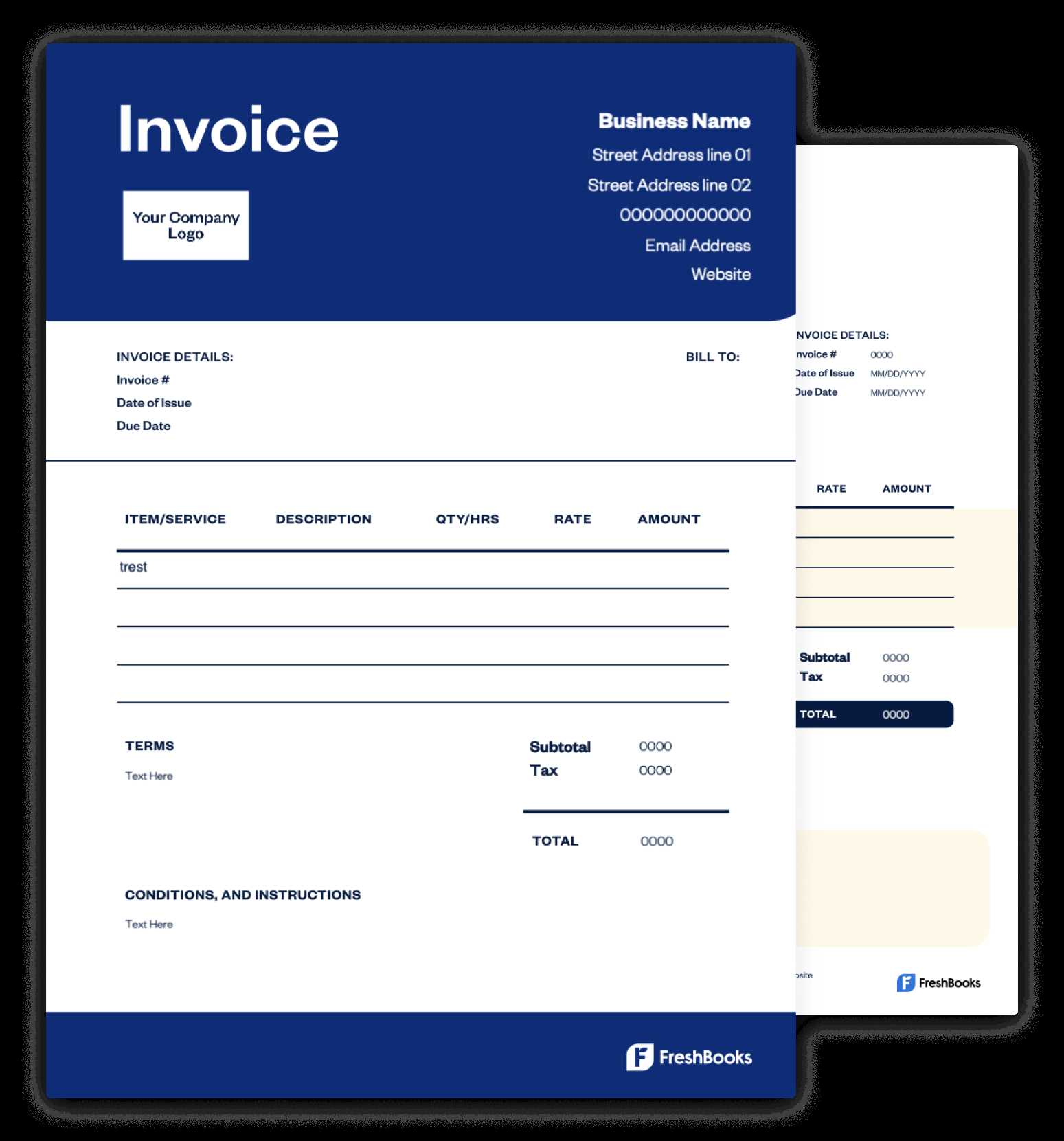 create your own invoices template for free