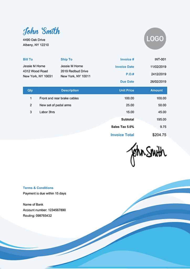 creating a invoice template