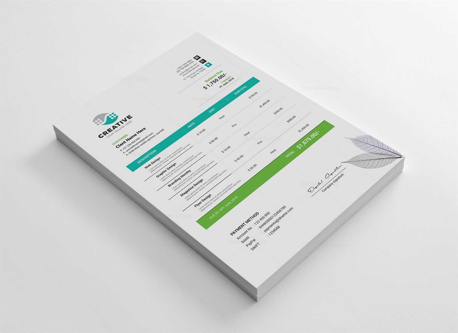 creative invoice template free