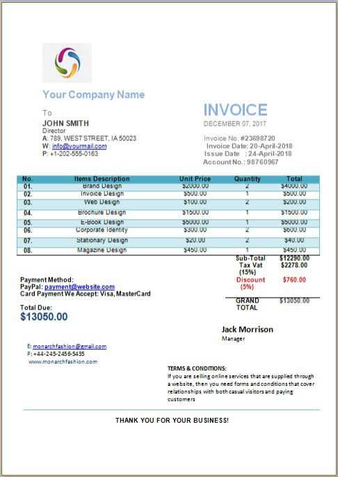 work hours invoice template free