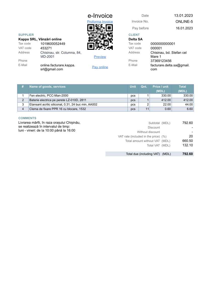 csv invoice template