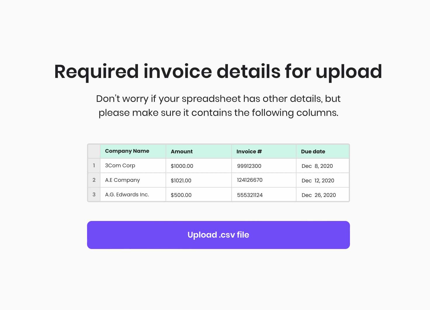 csv invoice template