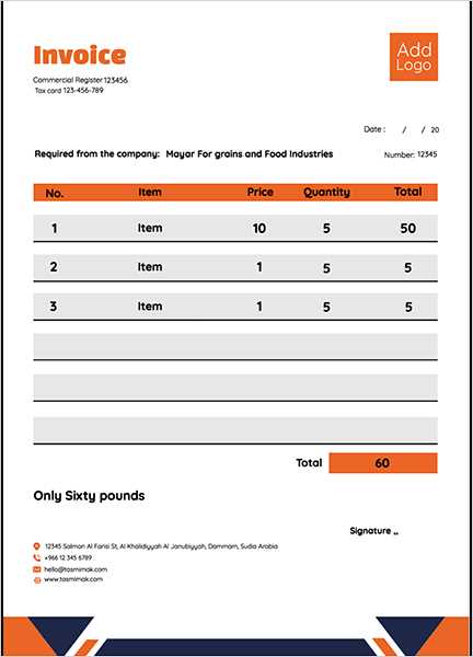 custom invoice template